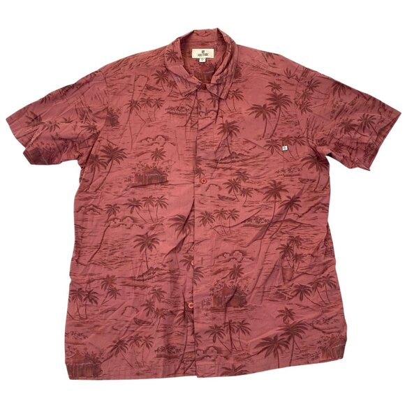 Soltitude Mens Hawaiian Shirt Size XL Short Sleeve Button Up Casual Red Tropical - Picture 1 of 10